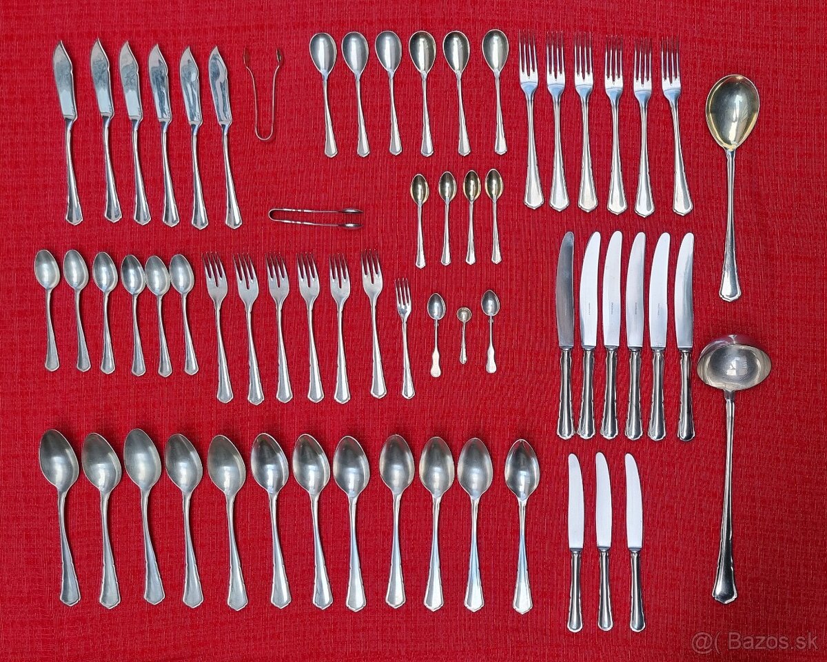 Starožitný strieborný príbor  / 3 kg / - 0.80 centov