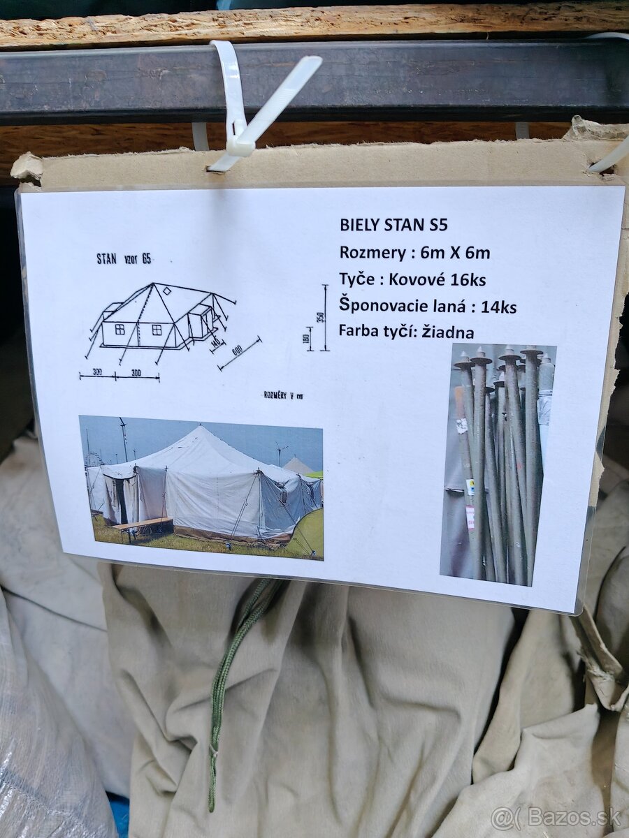 Vojenský stan vzor 65 – 6m x 6m