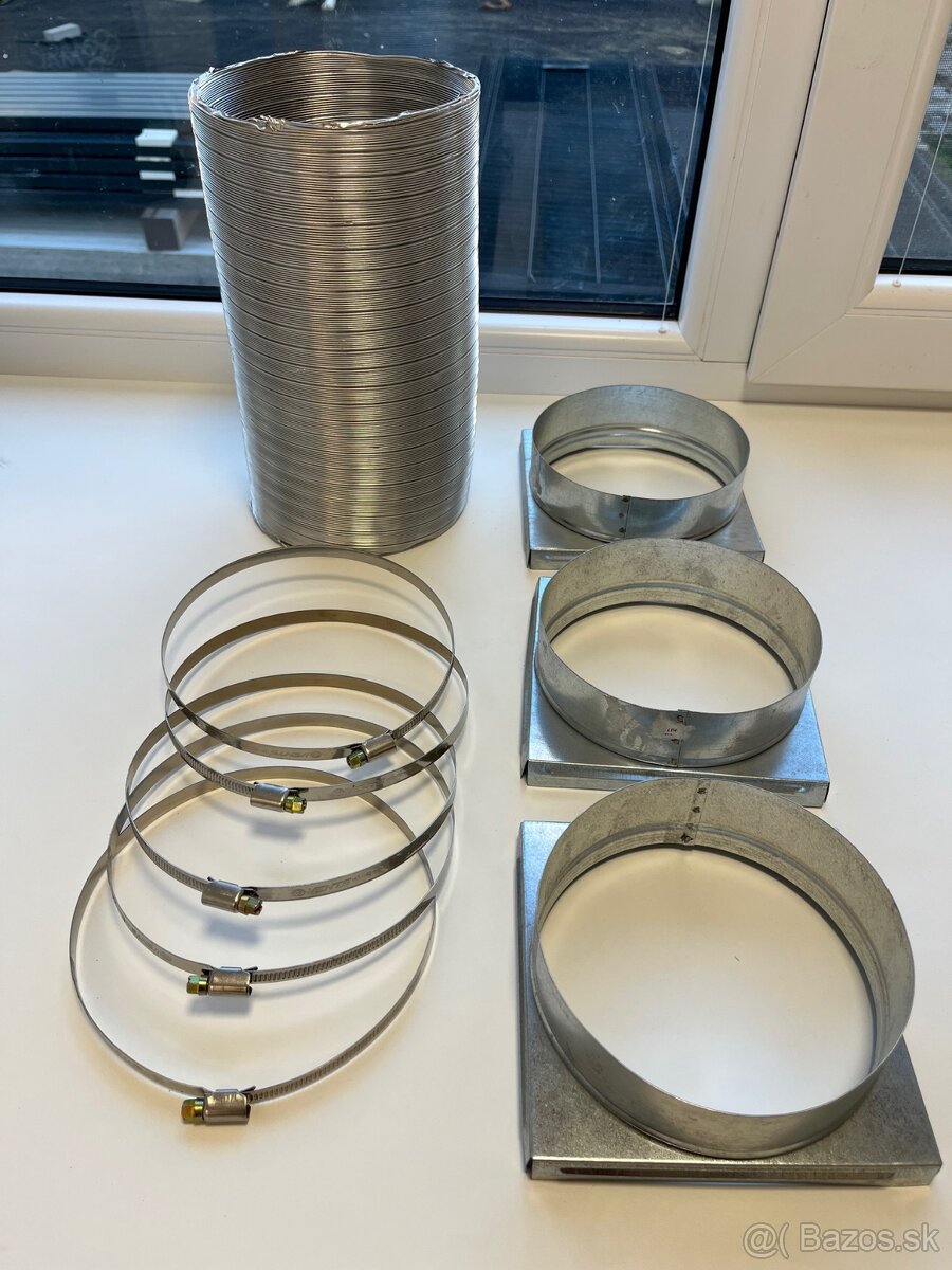Vzduchotechnika na rozvod teplého vzduchu od krbu