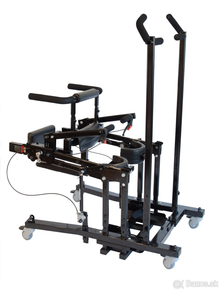 Vertikalizačné zariadenie s funkciou cvičenia na drepy