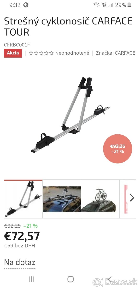 Predam dva nosice bicyklov na strechu