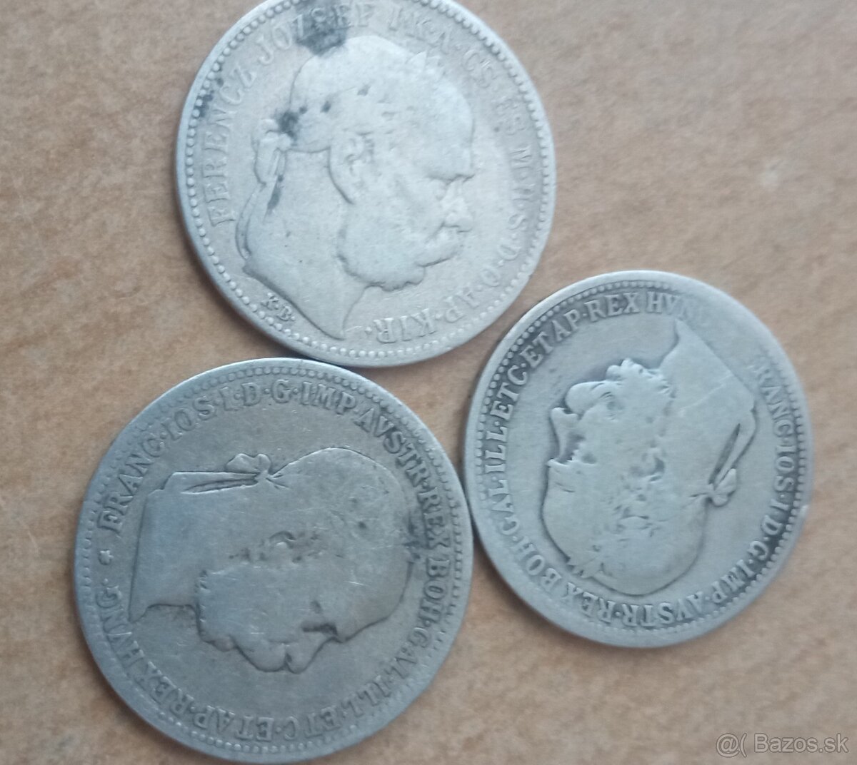 3x 1 koruna F.J.I.