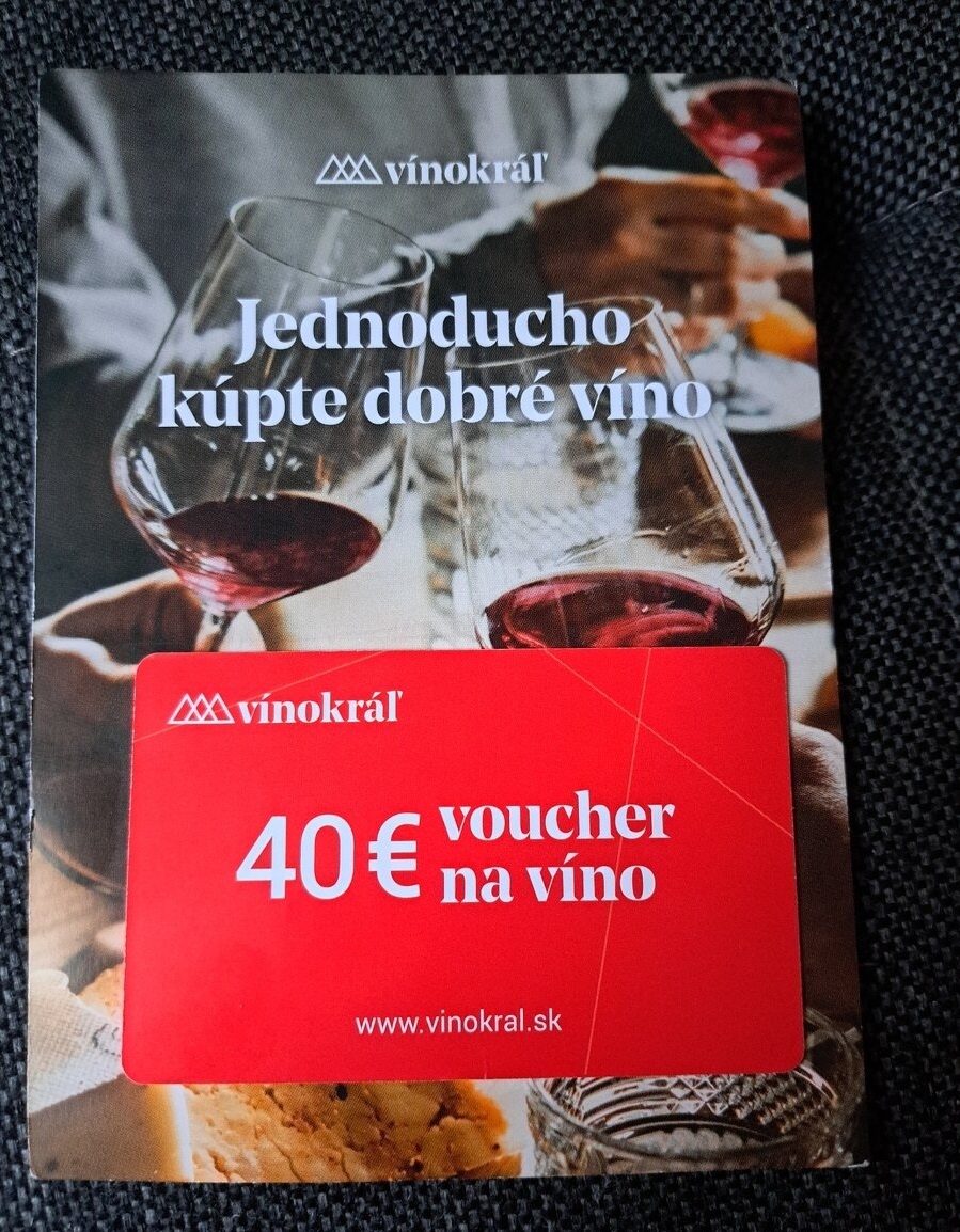 Kupón na víno v hodnote 40 EUR