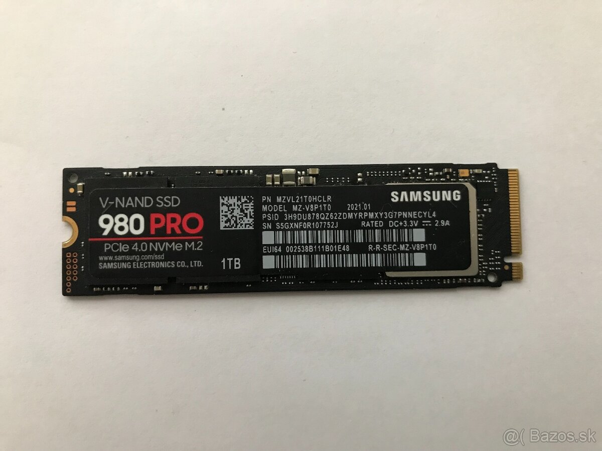 SSD disk NVme M.2. Samsung 980 PRO 1 TB.