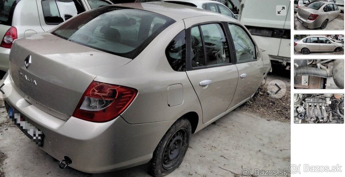 Renault Thalia 1.2 2009 predám DVERE, MOTOR D4FG7, PREVODOVK
