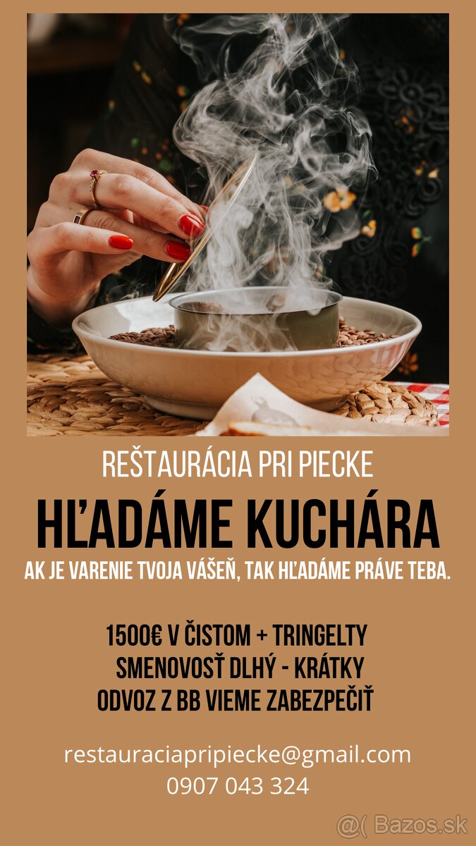 Hľadáme kuchára / kuchárku