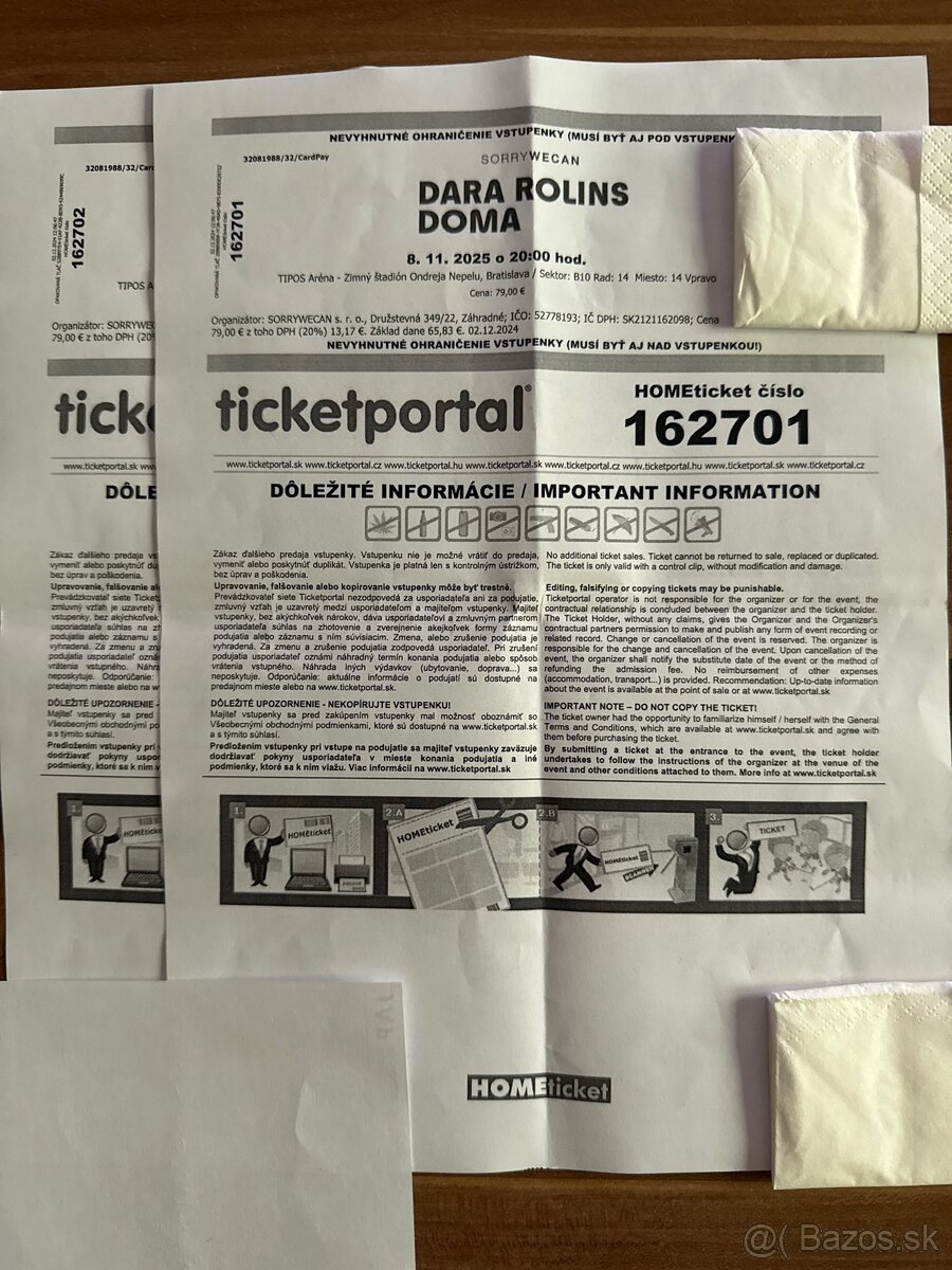 2 lístky na Dara Rolins 8.11.2025