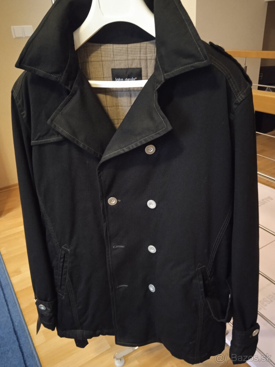 Zimný pánsky vatovaný kabát-dvojradový, veľkosť 54