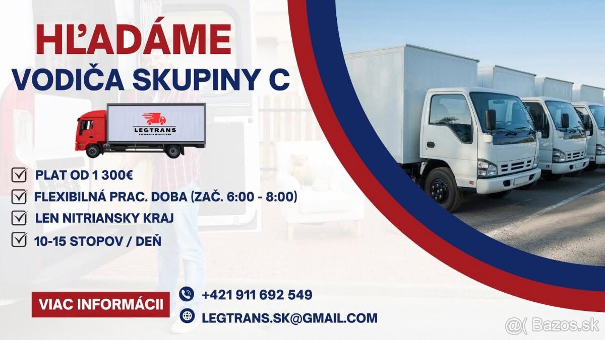 Hľadáme kuriéra s vodičským preukazom skup. C