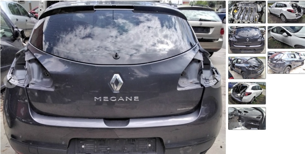 Renault Megane 1.6 2011 predám MOTOR K4MV8, DVERE, NÁRAZNÍK,
