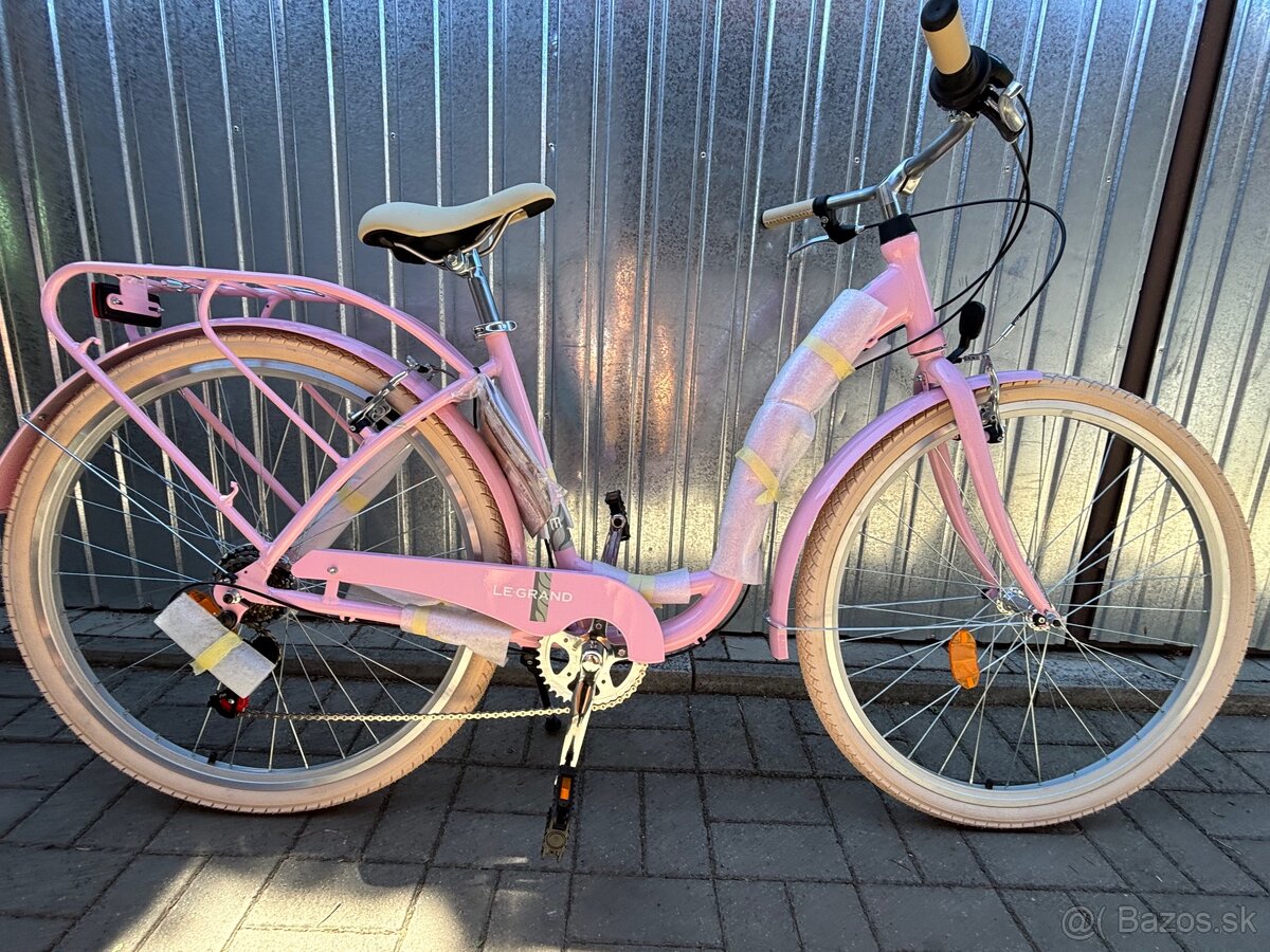 Dámsky retro bicykel KrossLe Grand Lille 28” ružovej farby