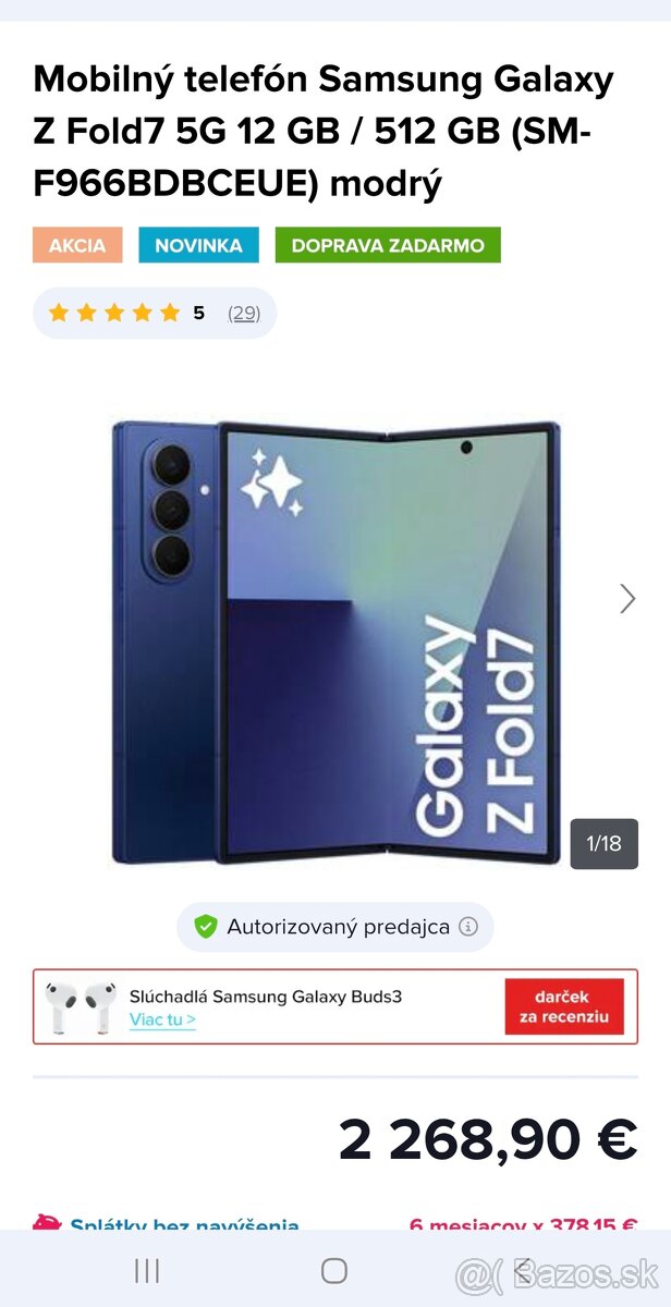 Samsung Galaxy Z Fold 7 Modrý 512GB