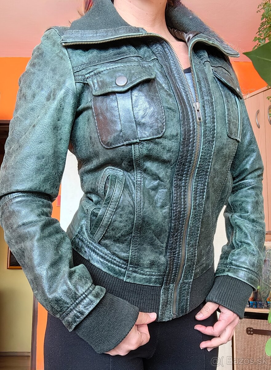 Dámska kožená bunda S