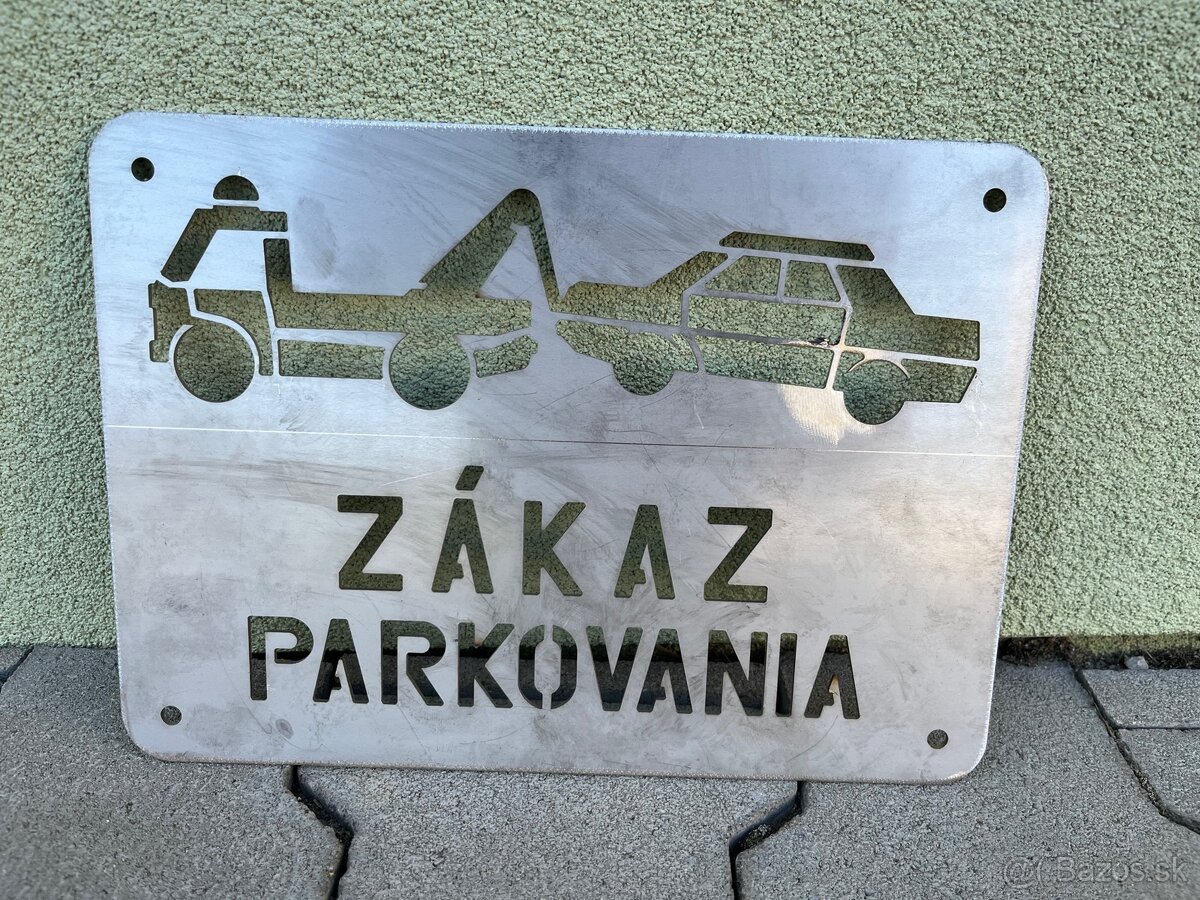 Predám nerezovú tabulku ZÁKAZ PARKOVANIA