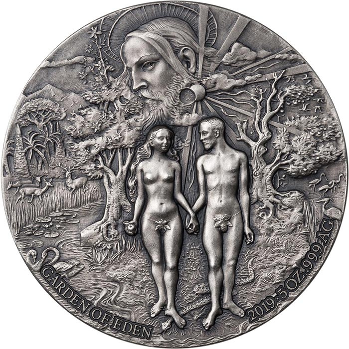Stříbrná mince Adam a Eva 5Oz 2019