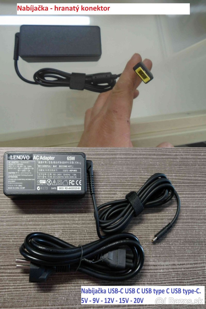 Nabíjačky: Lenovo B50, G50, Y520 hranatý / USB type-C