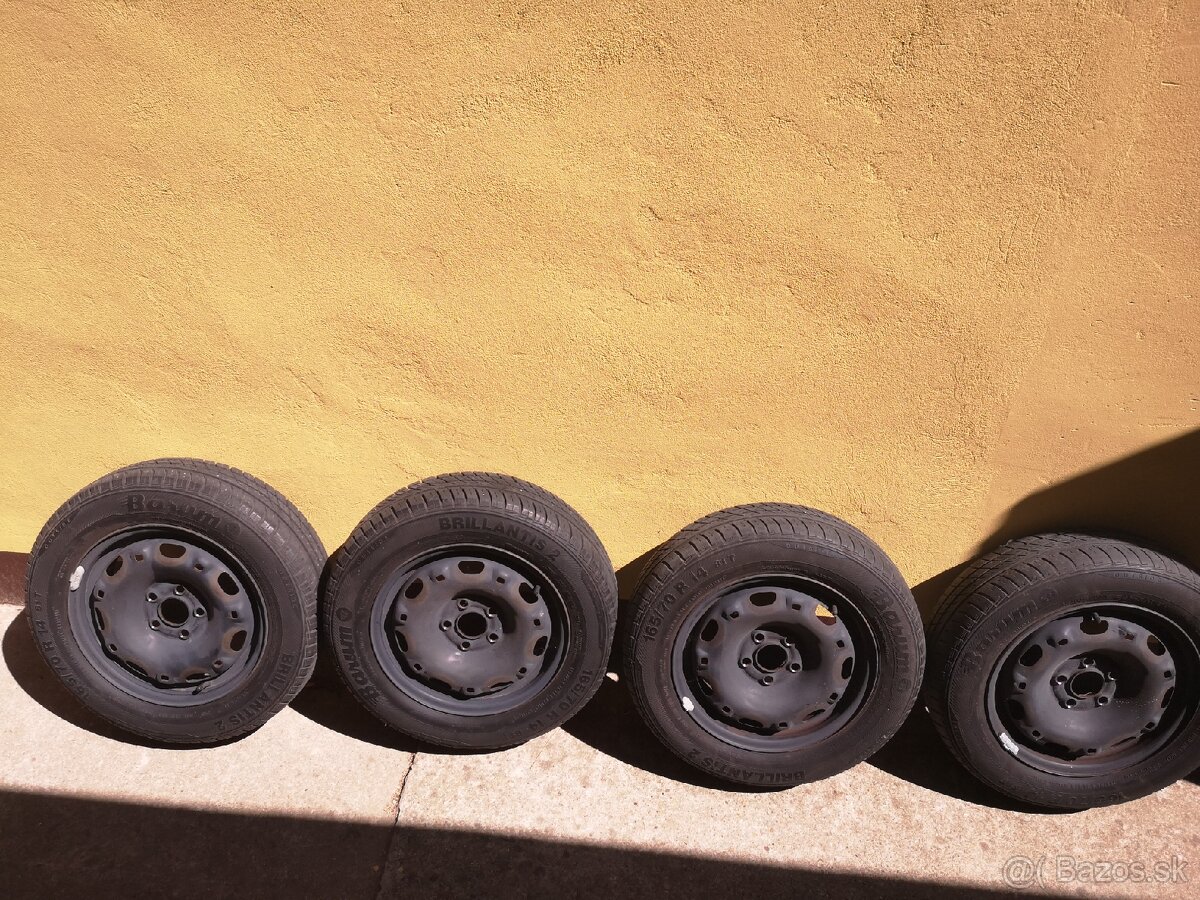 Letné pneumatiky 165/70R14 81T na diskoch Fábia 1