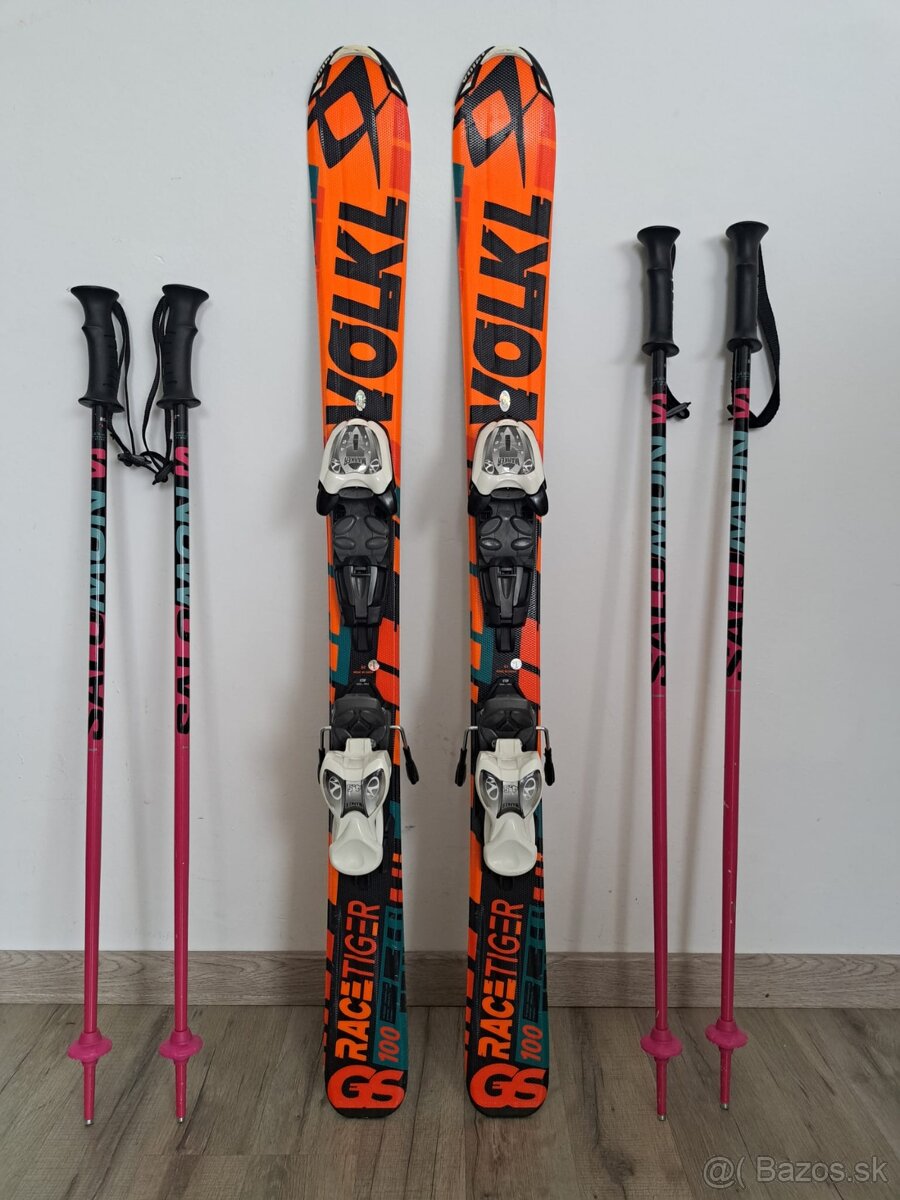 Detské lyže Völkl Racetiger GS + viazanie + paličky