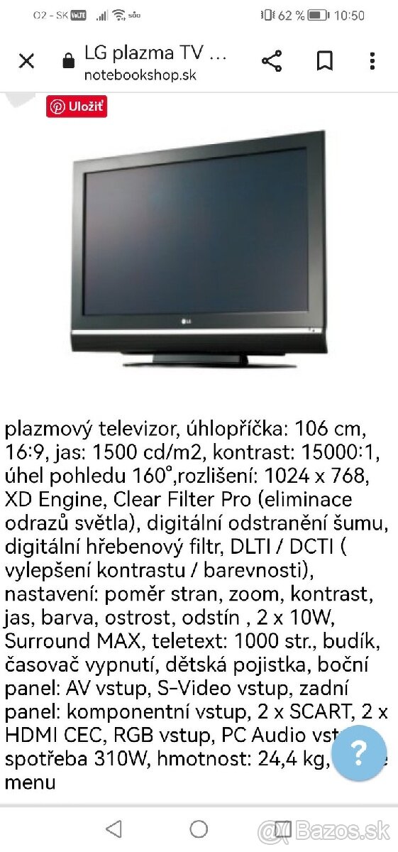 Plazmový televízor LG