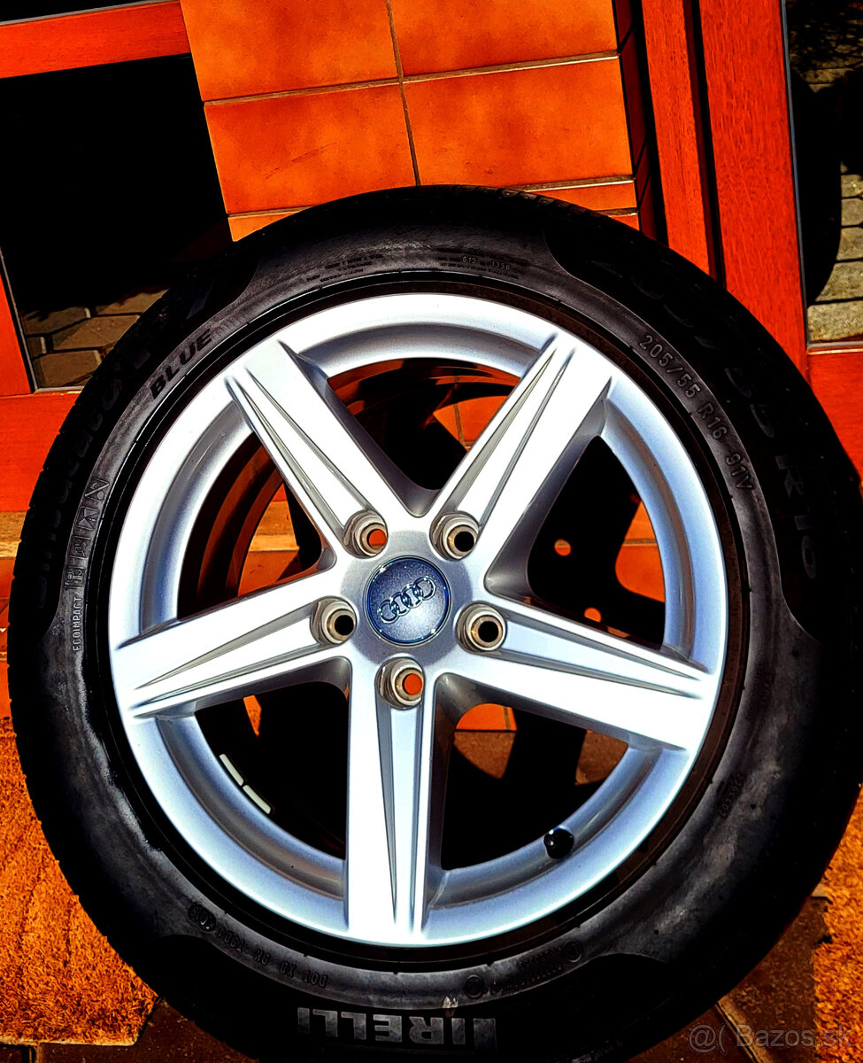 alu R16 5x112 orig. Audi + VW, Škoda Seat, pneu 205/55 TOP