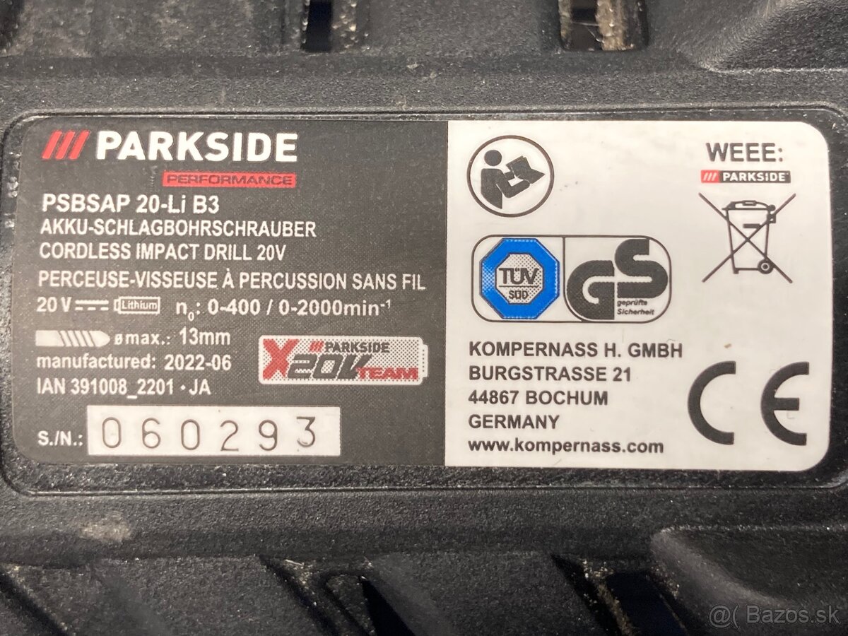 Parkside PSBSAP 20-Li B3- náhradné diely