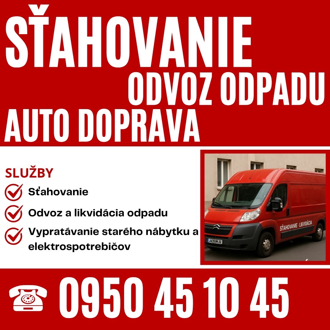 🚚 SŤAHOVANIE | ODVOZ ODPADU | AUTO DOPRAVA