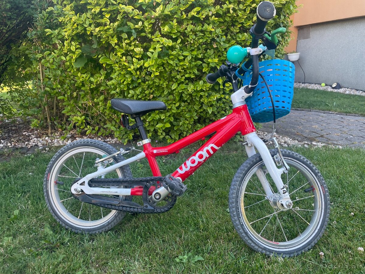 Detský bycikel Woom 2 Red so stojanom