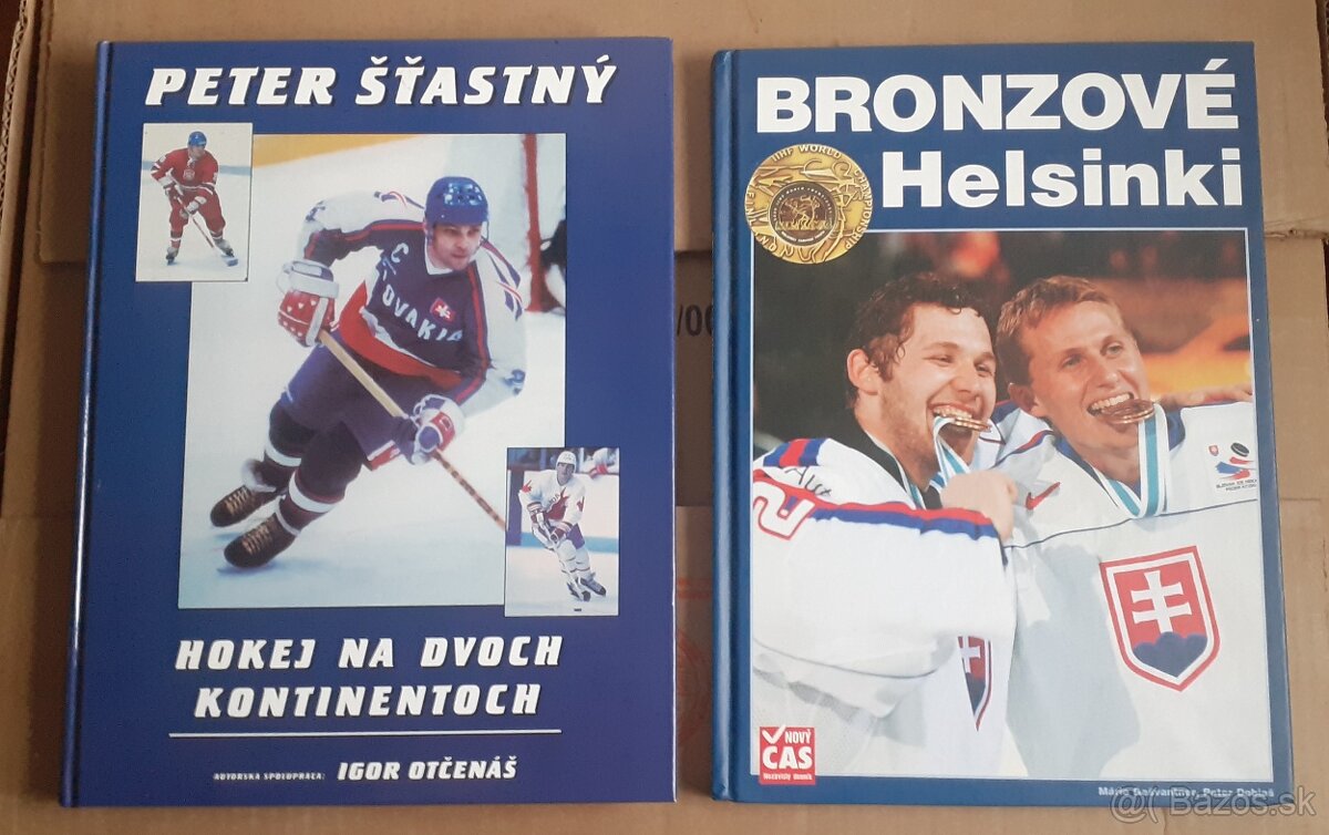 Predám knihy o hokeji P. Šťastný a Bronzové Helsinky