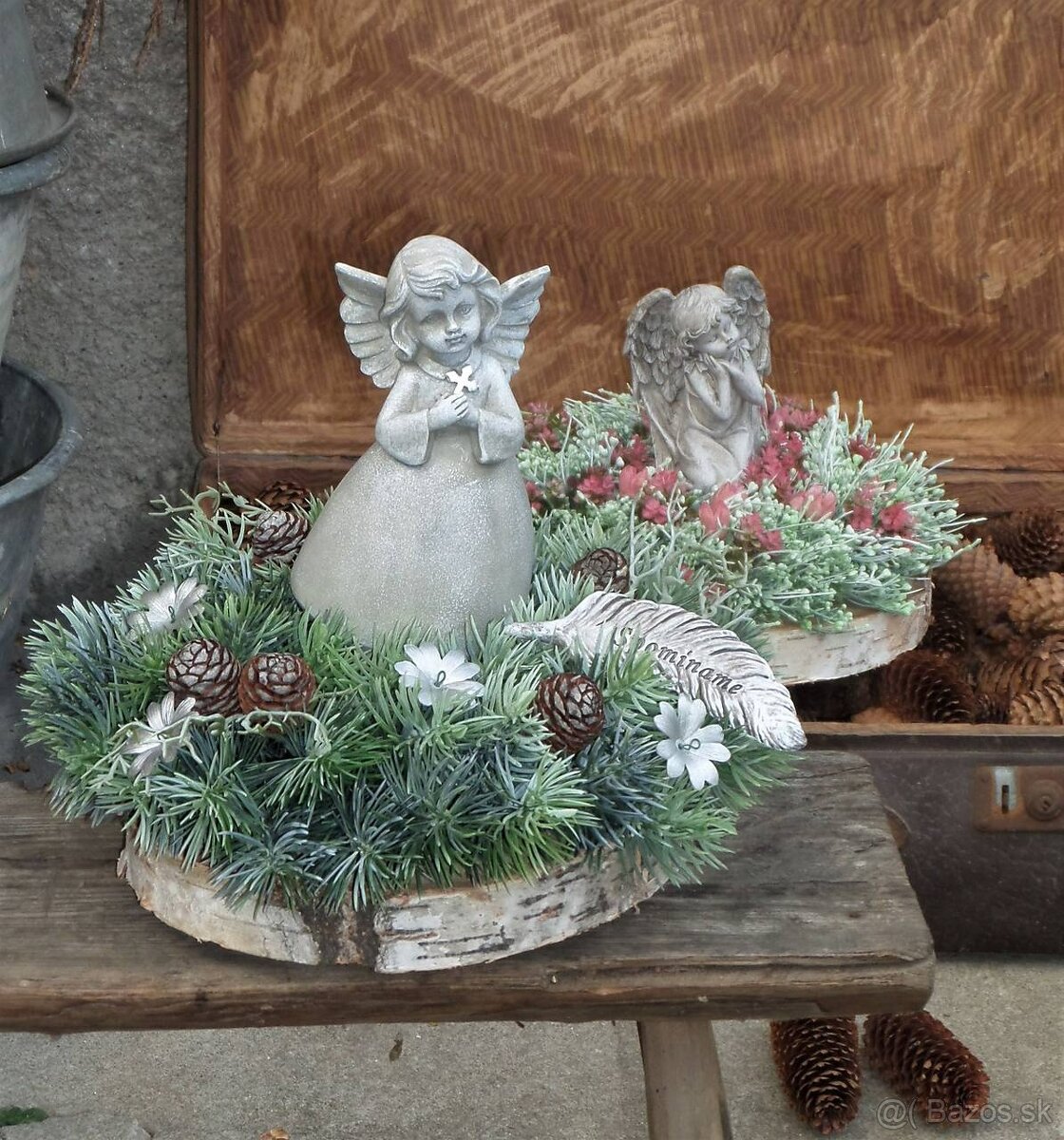 Spomienková dekorácia s anjelom