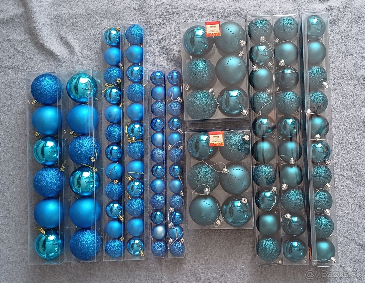 Vianocne gule - modré a smaragdové