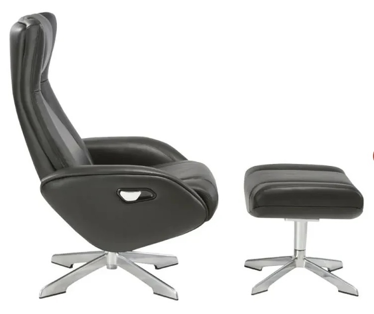 Polohovateľné kožené kreslo Sophie s podnožkou