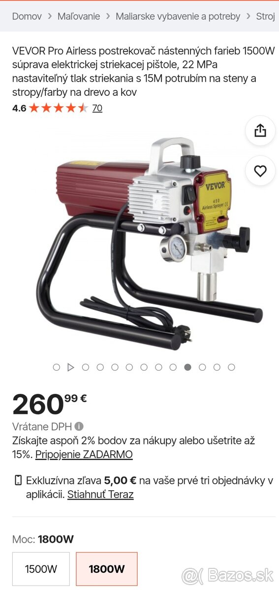 Airless vevor 1800W