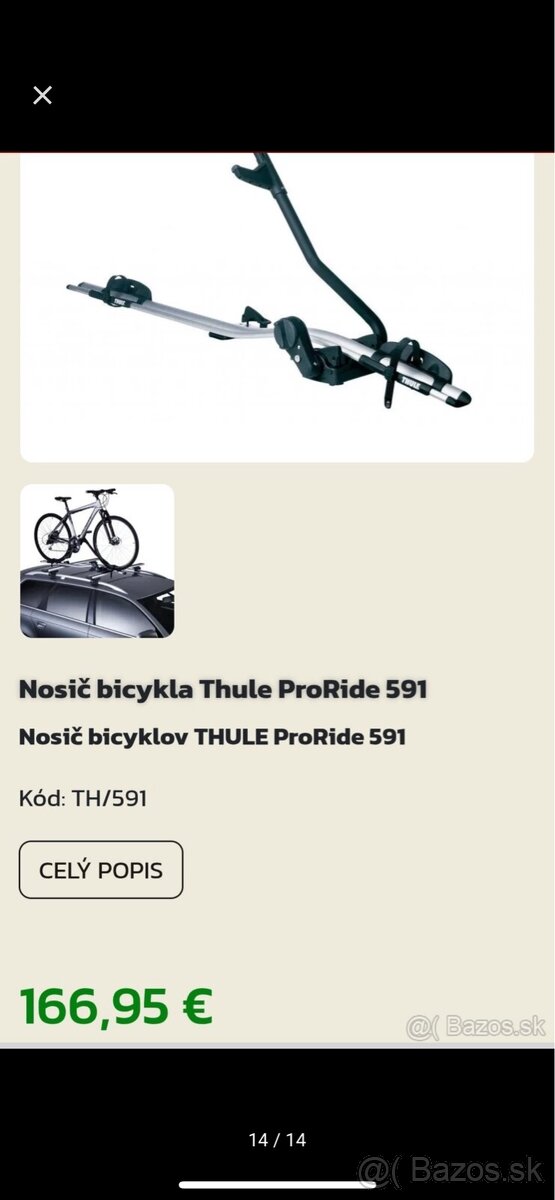 Strešné nosiče Thule ProRide 591