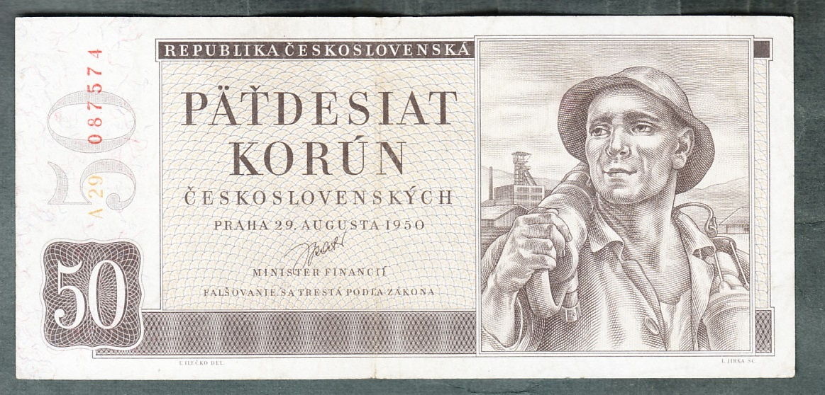 Staré bankovky 50 kčs 1950 pěkný stav