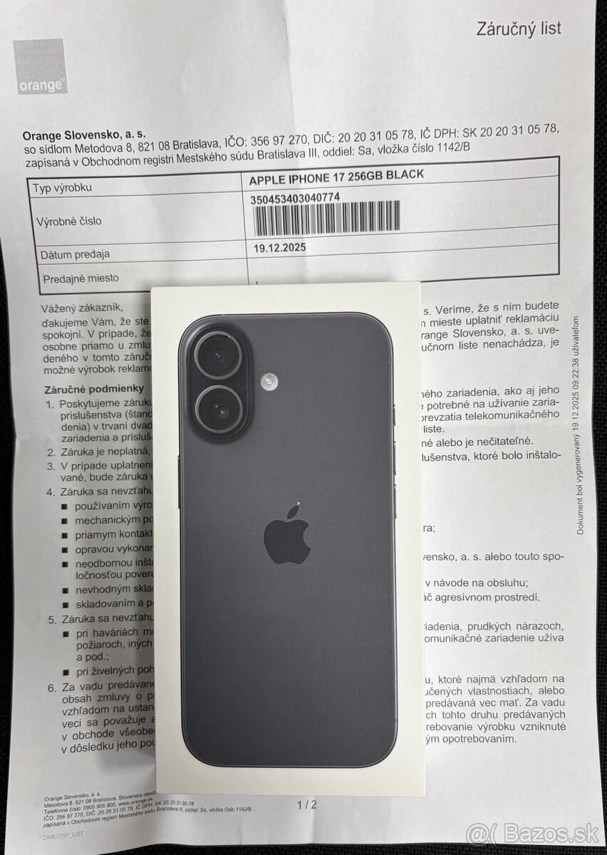 Apple iPhone 17 Black 256GB