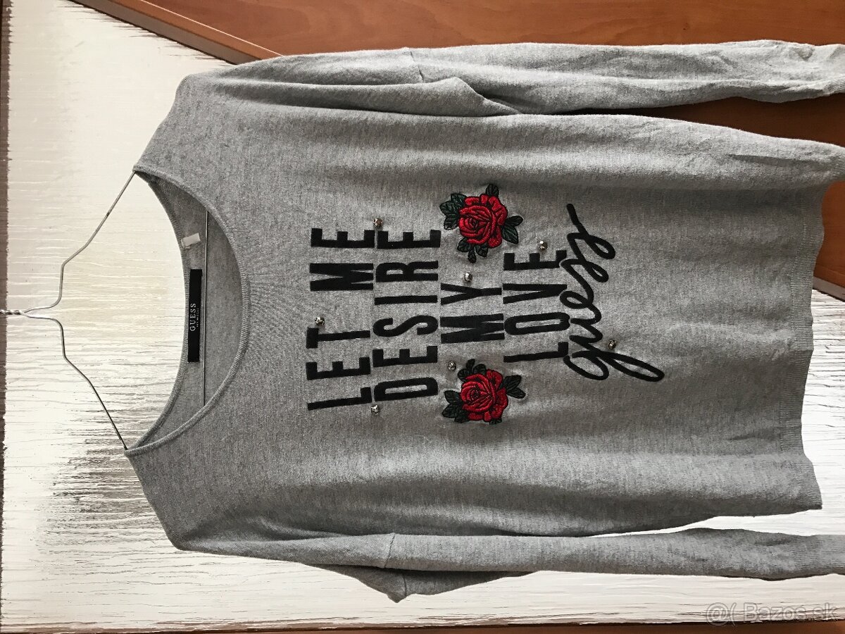 GUESS originál Nová kolekcia/perlickovy tenký svetrik S/M
