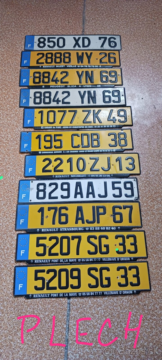 staré francúzske SPZ