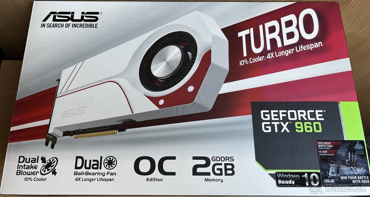 ASUS NVIDIA GeForce GTX 960 TURBO-GTX960-OC-2GD5 2GB GDDR5