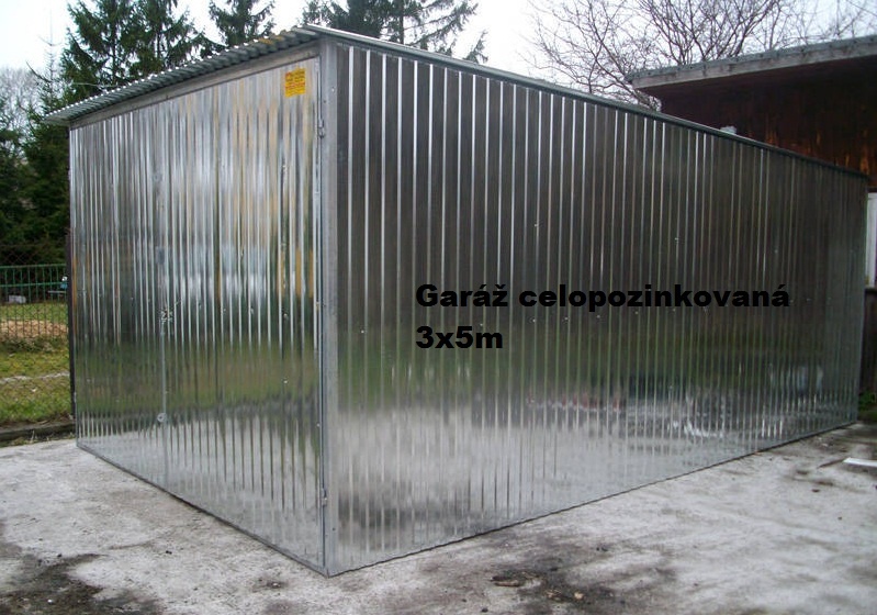 Plechová garáž 3x5m – montáž + dovoz ZDARMA – 650€ s DPH