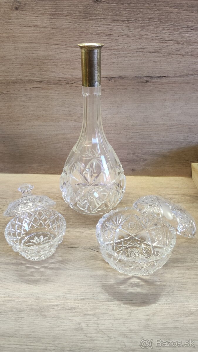 Krištáľová váza a miska