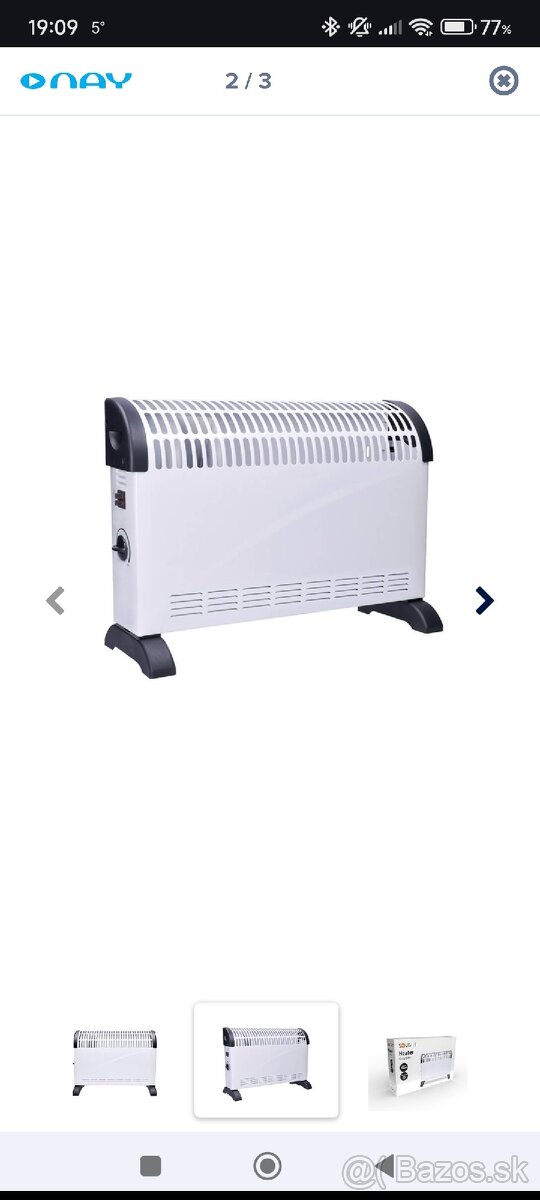 Ohrievač Kovnector s termostatov 2000w