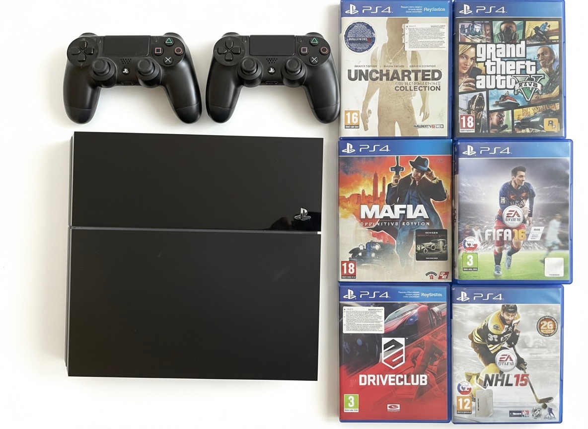 Predám PlayStation 4 + 2x ovládač + 7 hier
