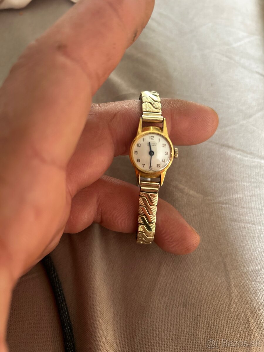 Silne pozlátené hodinky Junghans