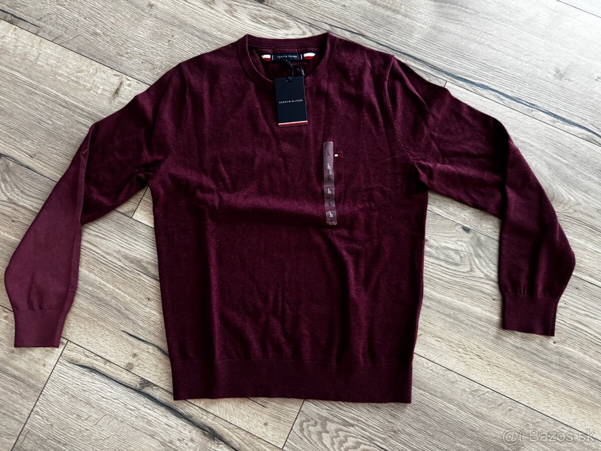 Pánsky sveter Tommy Hilfiger vínový L