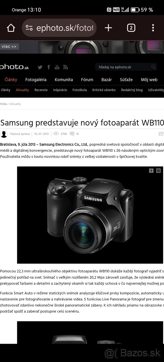 Samsung predstavuje nový fotoaparát WB110