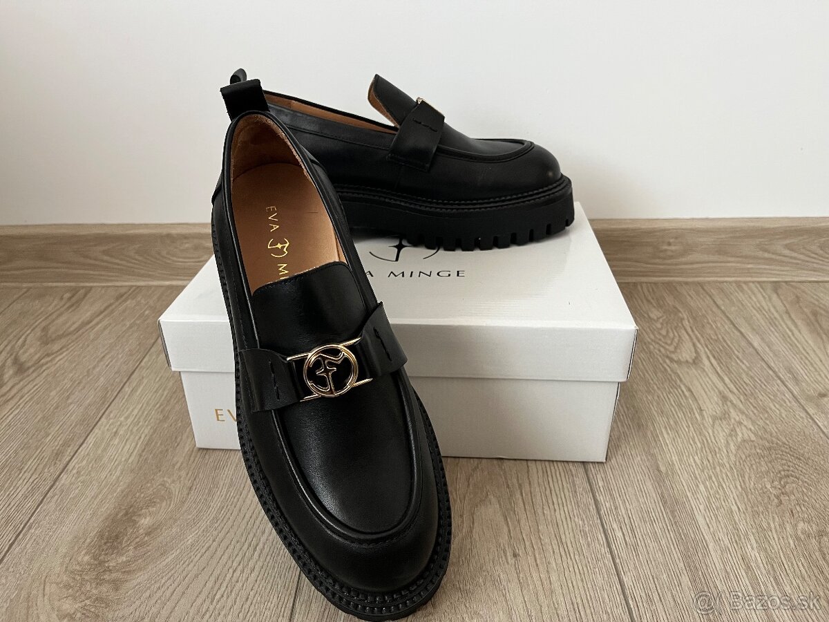 Kožené lordsy Eva Minge, veľkosť 40