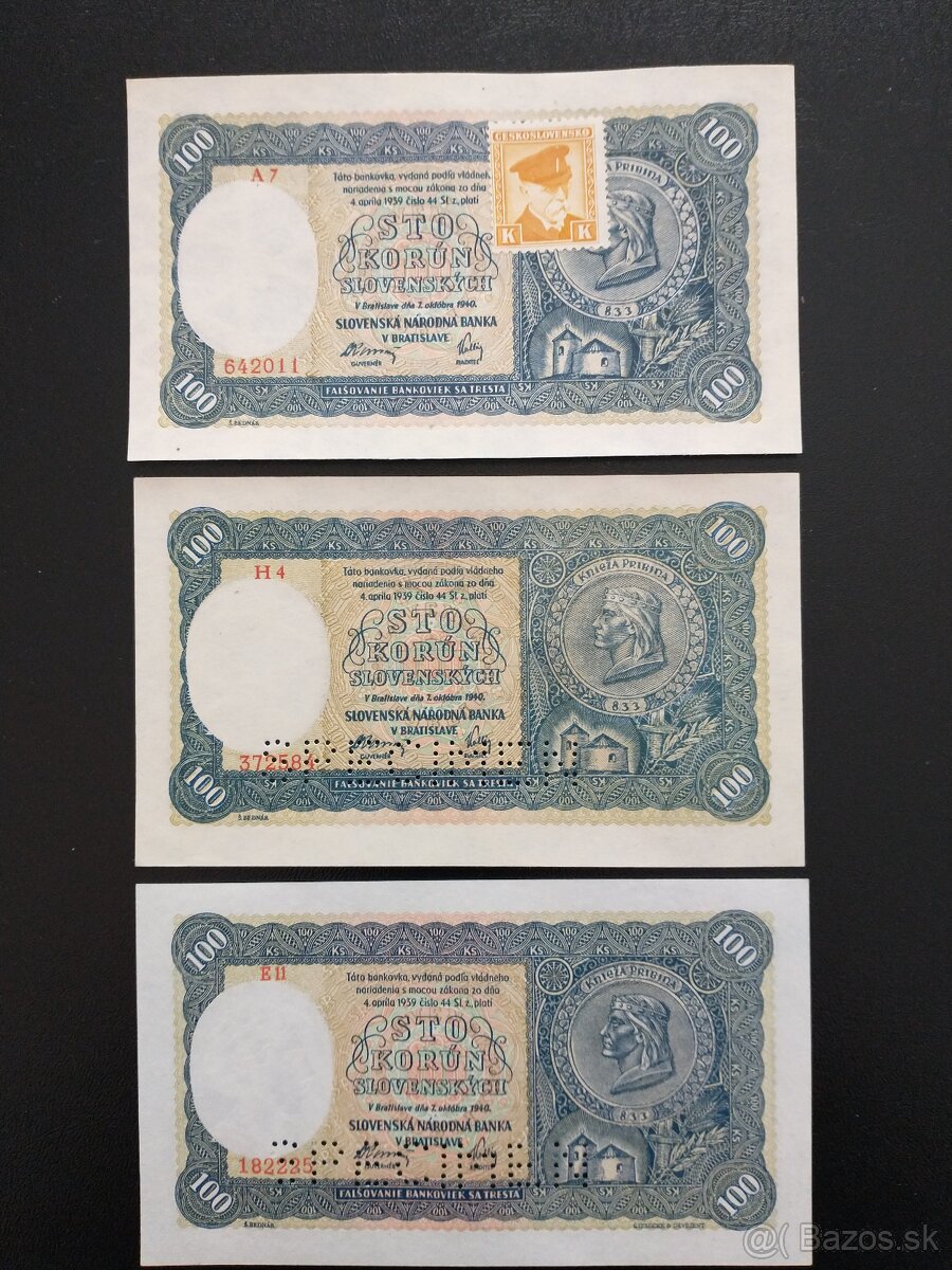 bankovky slovenský štát 100Ks 1940