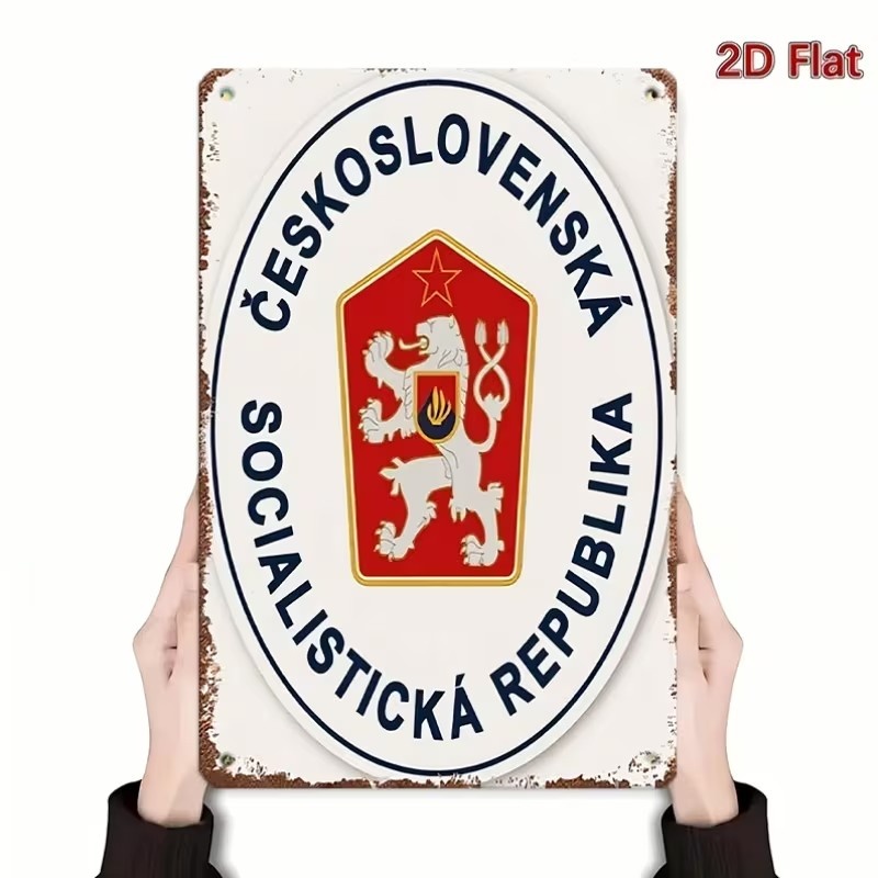 Kovova retro tabula ČSSR 30x20 cm