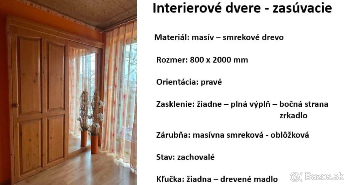 Zasúvacie interierové dvere so zrkadlom