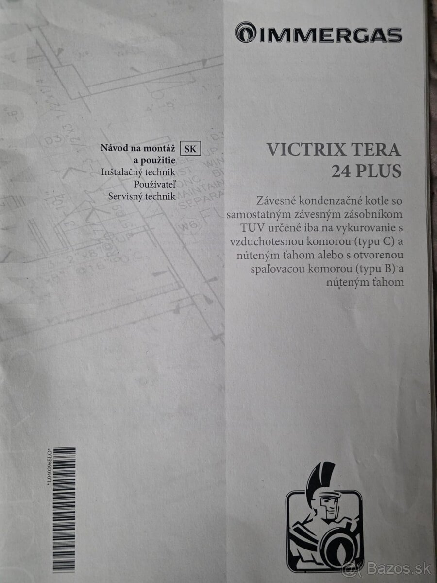 Predám kondenzačný kotol Immergas Victrix 24 plus